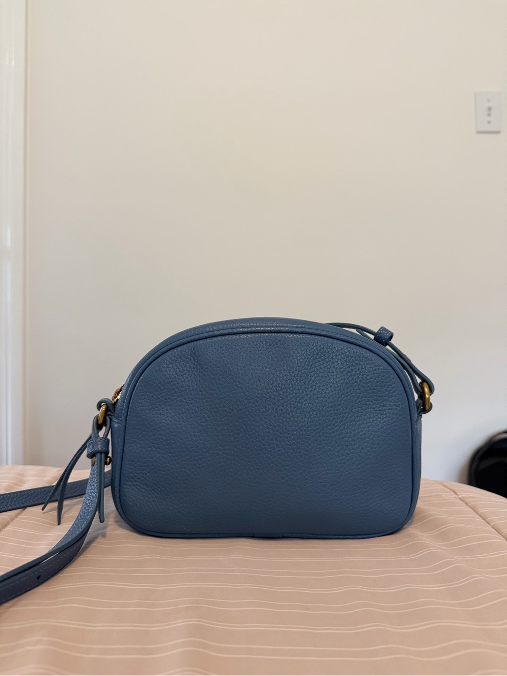 J. Crew Blue Pebbled Leather Crossbody Bag